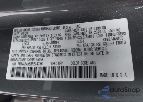 2024 Mazda Cx-50 2.5 S Select from USA, damaged, VIN 7MMVABAM5RN214756